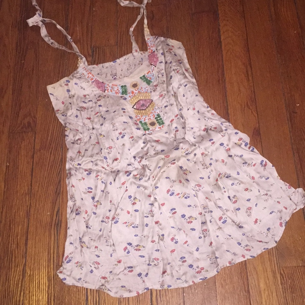 Fun embroidered free people tank top